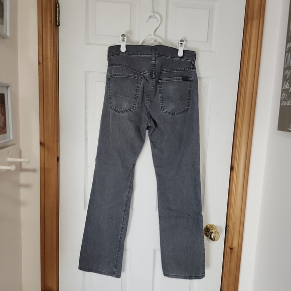7 for all mankind men's standard straight leg jeans W 29 L 28 button fly grey - Picture 3 of 16